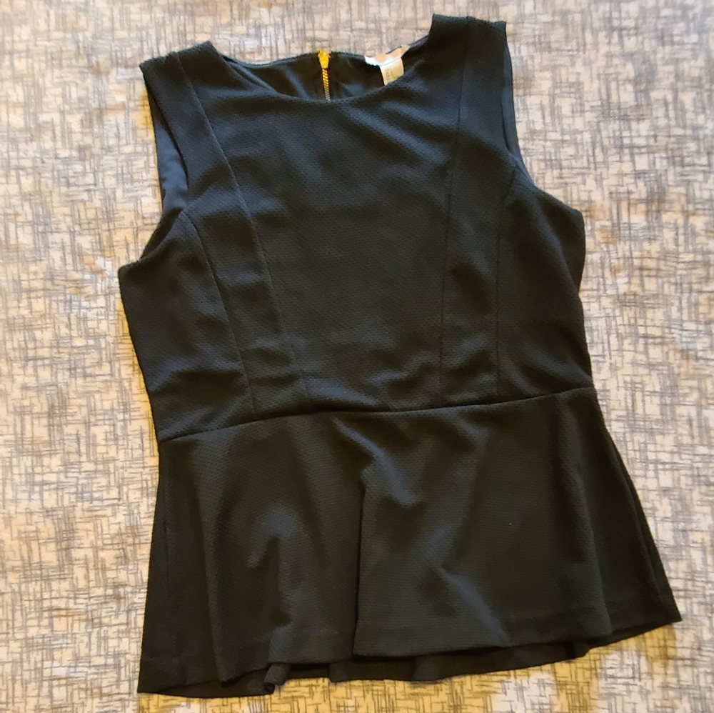 H&M Black Peplum Top